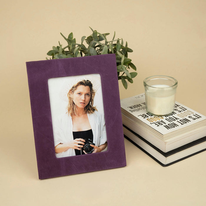 Luxury Leather Photo Frame - Purple - Allentown