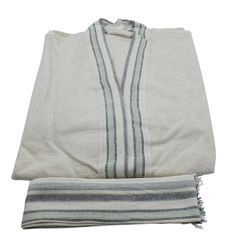 Handwoven Silk Robe with Matching Belt – Elegant Loungewear for Ultimate Comfort