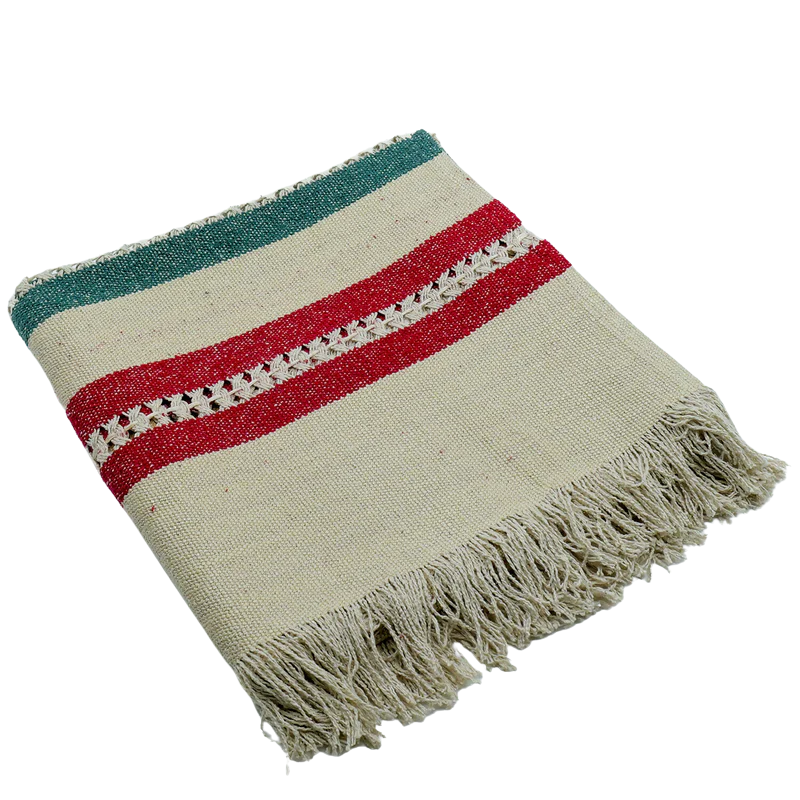 Handwoven Silk Throw with Fringe – Artisanal Elegance and Timeless Charm