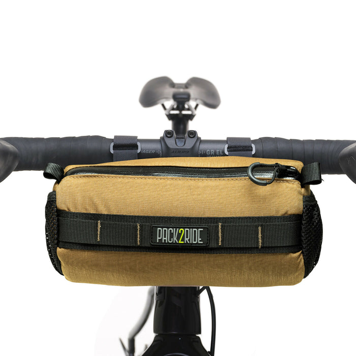 PACK2RIDE Askme Bike Handlebar Bag - Water Resistant, Durable Cordura Fabric & Bicycle Daily Essentials Holder - Front Biking Storage, Bikepacking Cockpit Bag for Cycling Travels