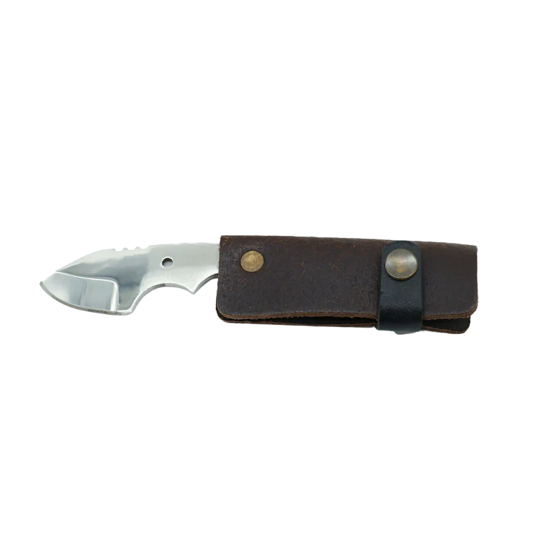 Compact EDC Mini Knife with Leather Sheath