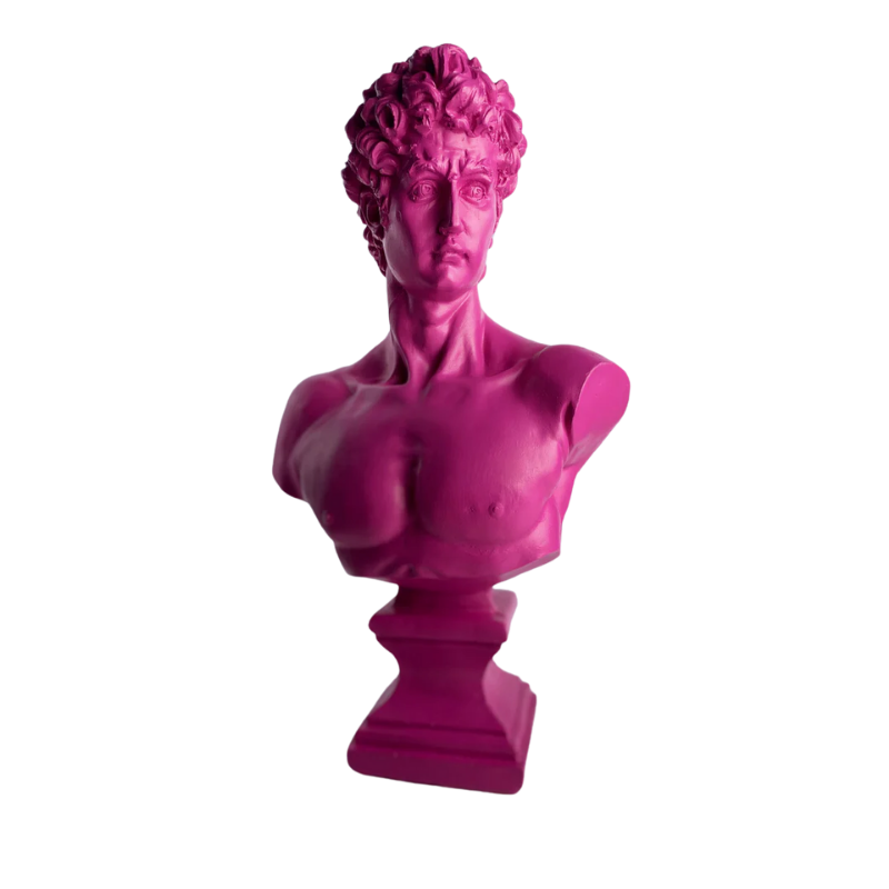 David 'Dark Pink' Pop Art Sculpture, Modern Home Decor, Large Sculpture