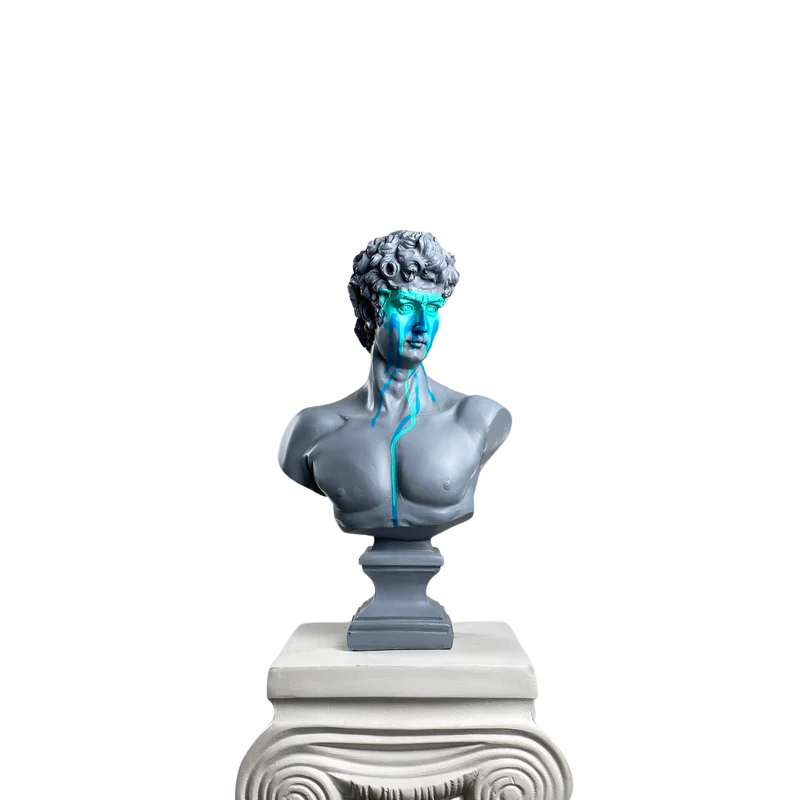 David 'Pastel' Pop Art Sculpture, Modern Home Decor, Large Sculpture