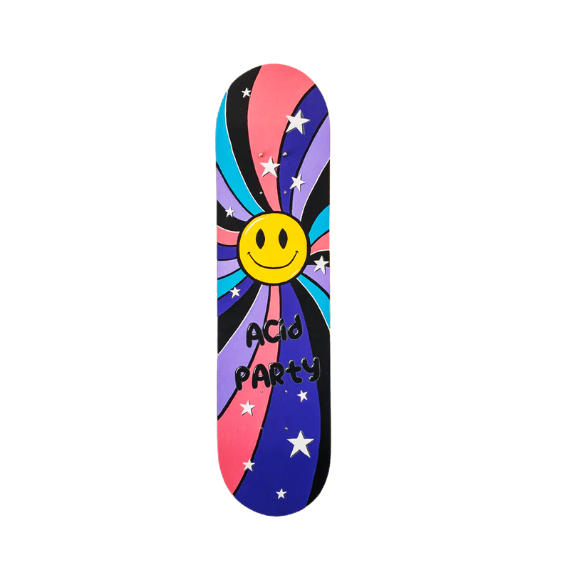 Skateboard Wall Art, "Acid Party" Hand-Painted Wall Decors