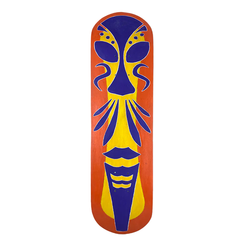 Skateboard Wall Art, "African Mask" Hand-Painted Wall Decors