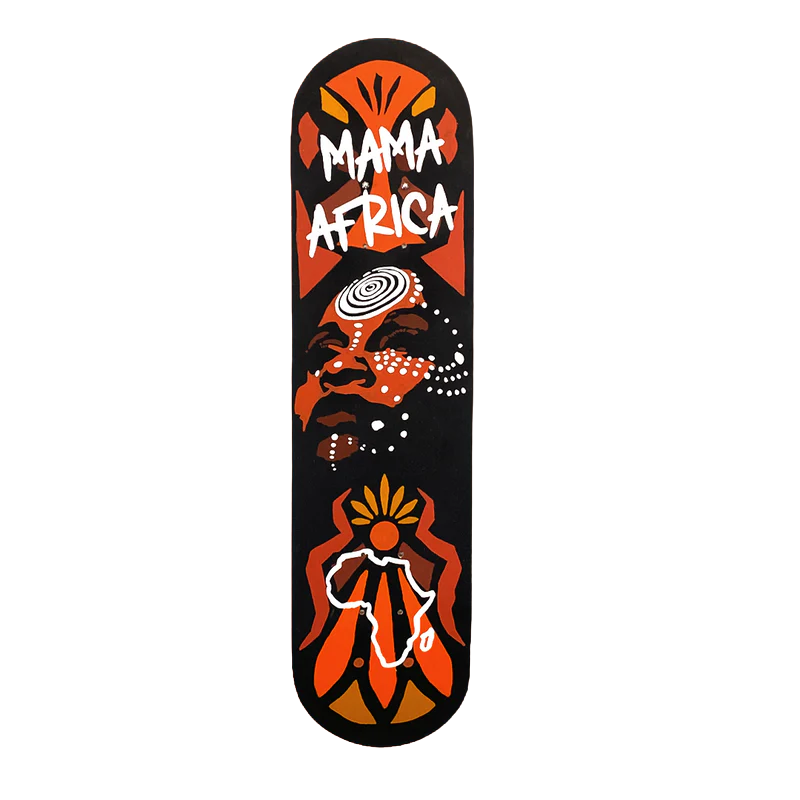 Skateboard Wall Art, "Mama Africa" Hand-Painted Wall Decors