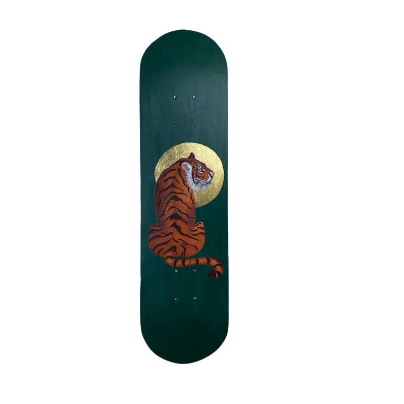 Skateboard Wall Art Set, "Holy Tiger" Hand-Painted Wall Decor