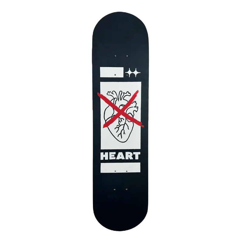 Skateboard Wall Art Set, "No Hearts" Hand-Painted Wall Decor