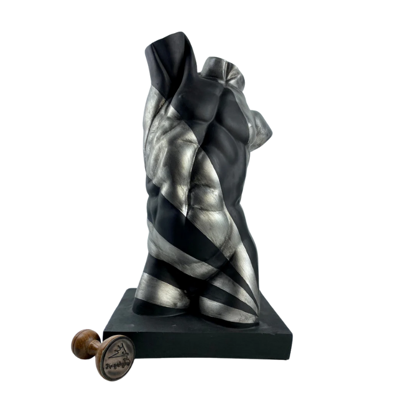 Torso 'Silver Rise' Pop Art Sculpture, Modern Home Decor