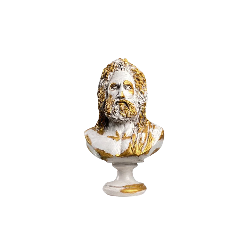 Zeus 'Antique Gold' Pop Art Sculpture, Modern Home Decor