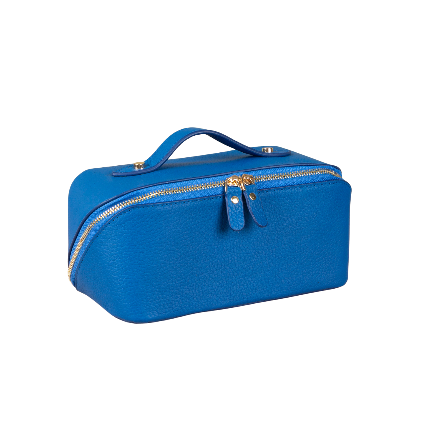 Luxury Leather Travel Vanity Case – Elegant & Spacious-Royal blue - San Jose