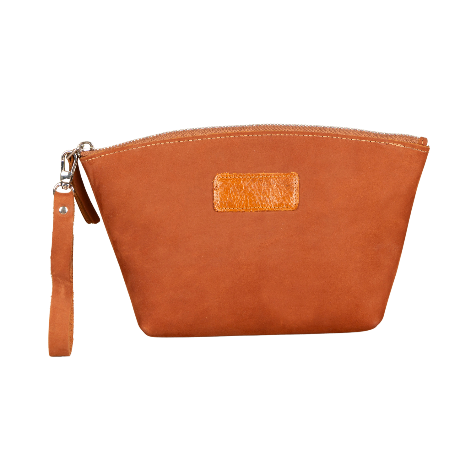 Handmade Leather Makeup Bag - Tan - Savannah