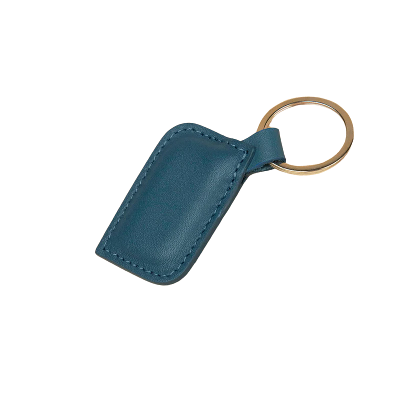 Stylish Leather Keychain - Blue - Burbank