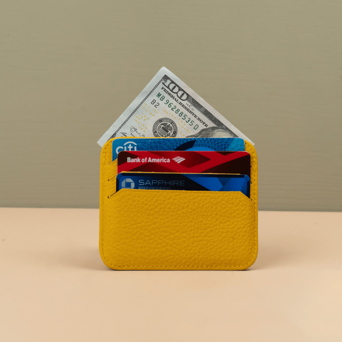 Premium Leather Wallet - Yellow