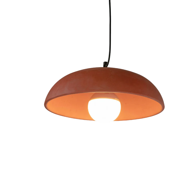 Dome Pendant Light, Concrete Terracotta Ceiling Light, Kitchen Isle Hanging Light, Concrete Home Decor