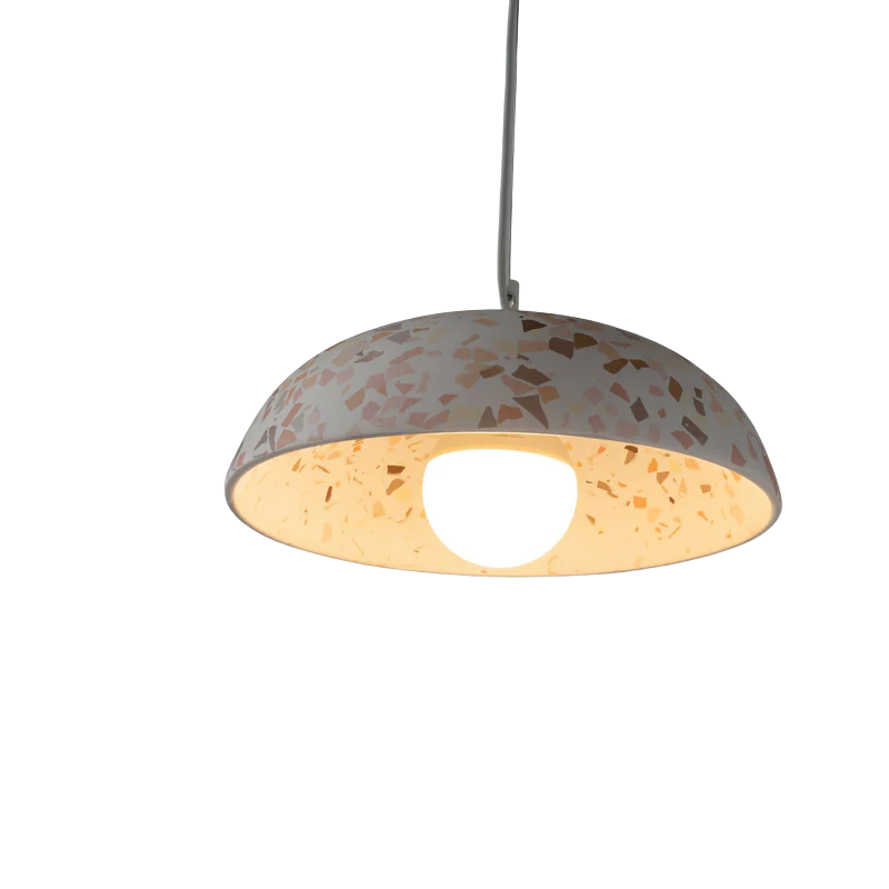 Dome Terrazzo Pendant Light, Terrazzo Home Decor, Concrete Terrazzo Style Ceiling Light, Kitchen Isle Hanging Light