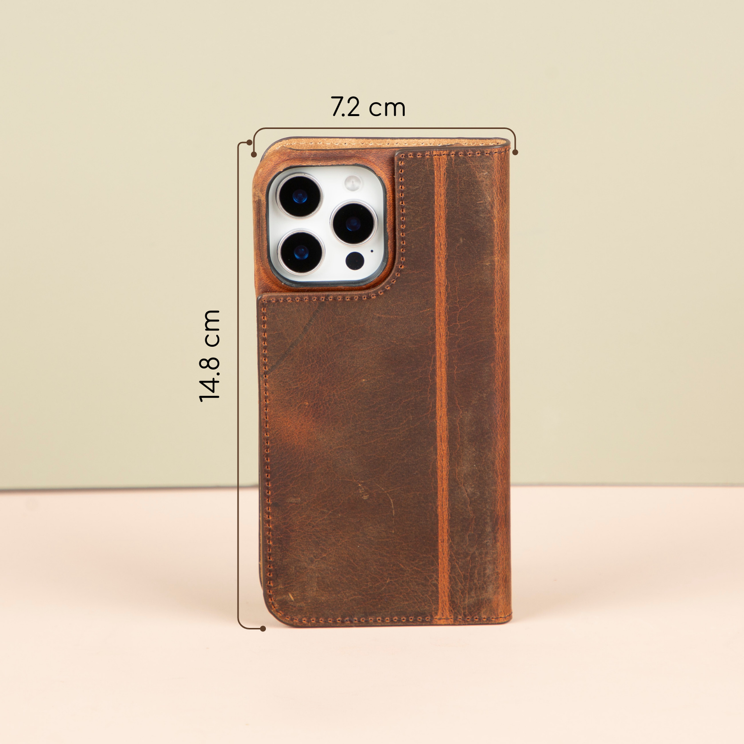 iPhone 16 Series Leather Wallet Case - Dark Brown - Seoul