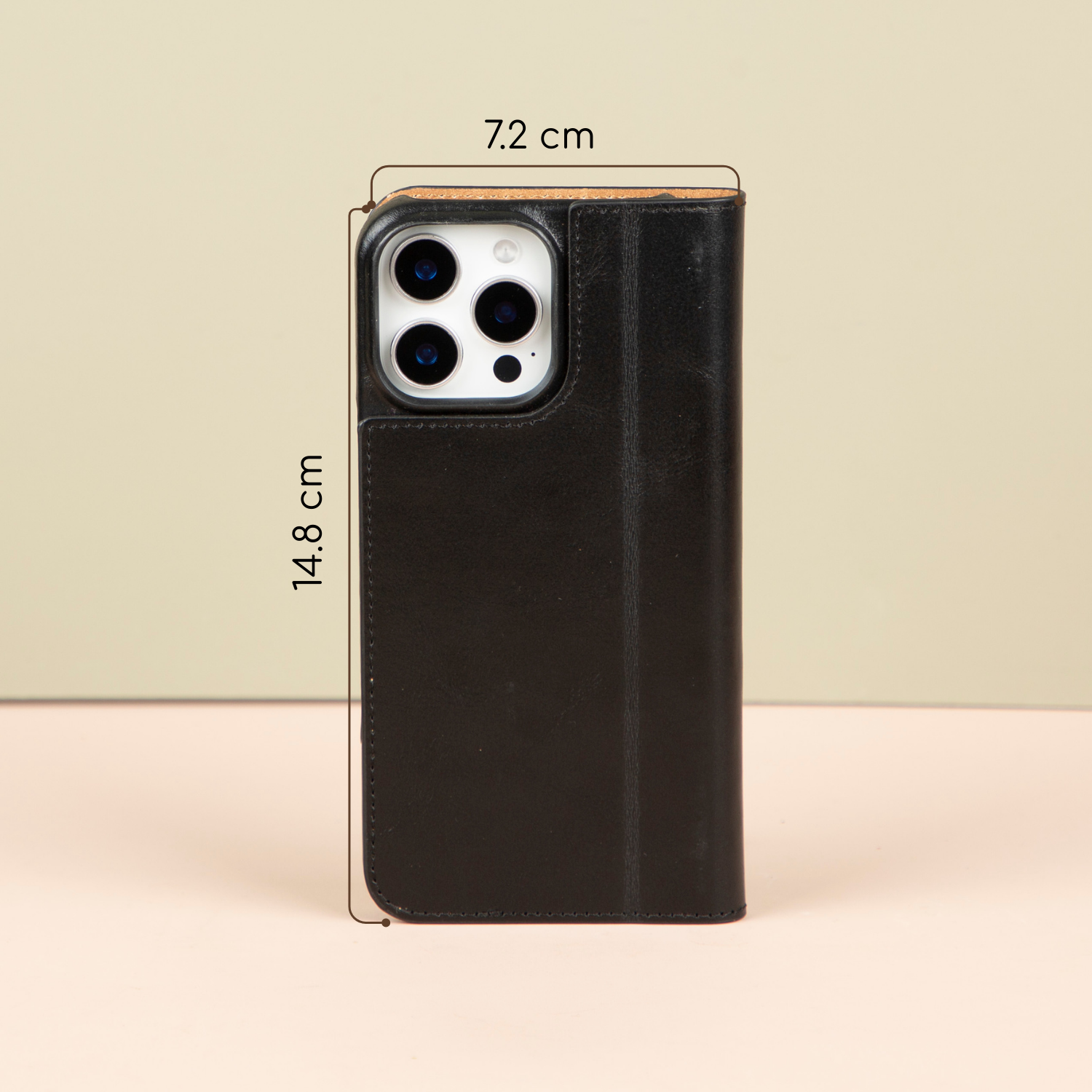 iPhone 16 Series Leather Wallet Case - Black - Seoul