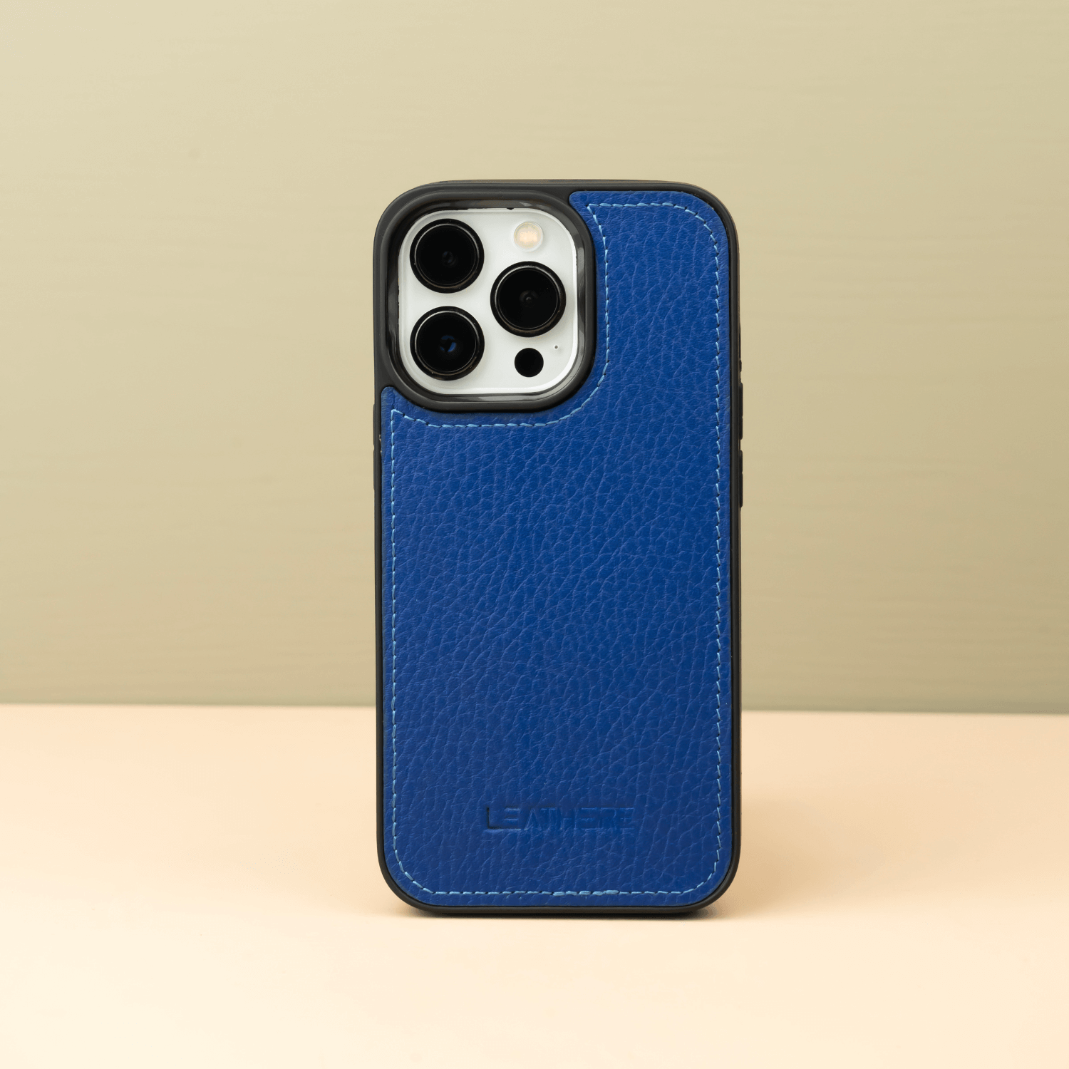 Blue Leather iPhone 16 Series Wallet Case - LEATHERE