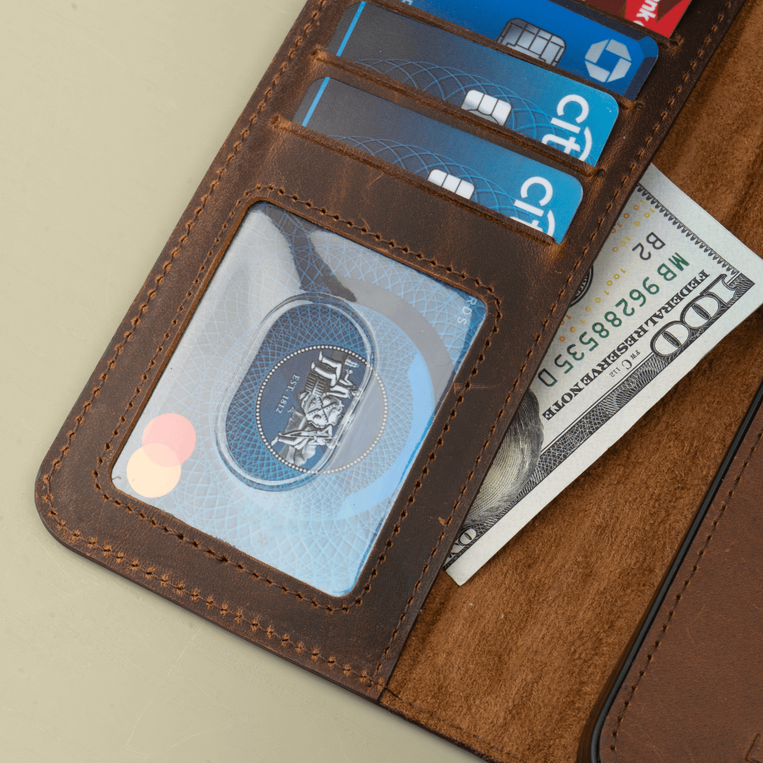 Dark Brown Leather iPhone 16 Series Wallet Case - LEATHERE