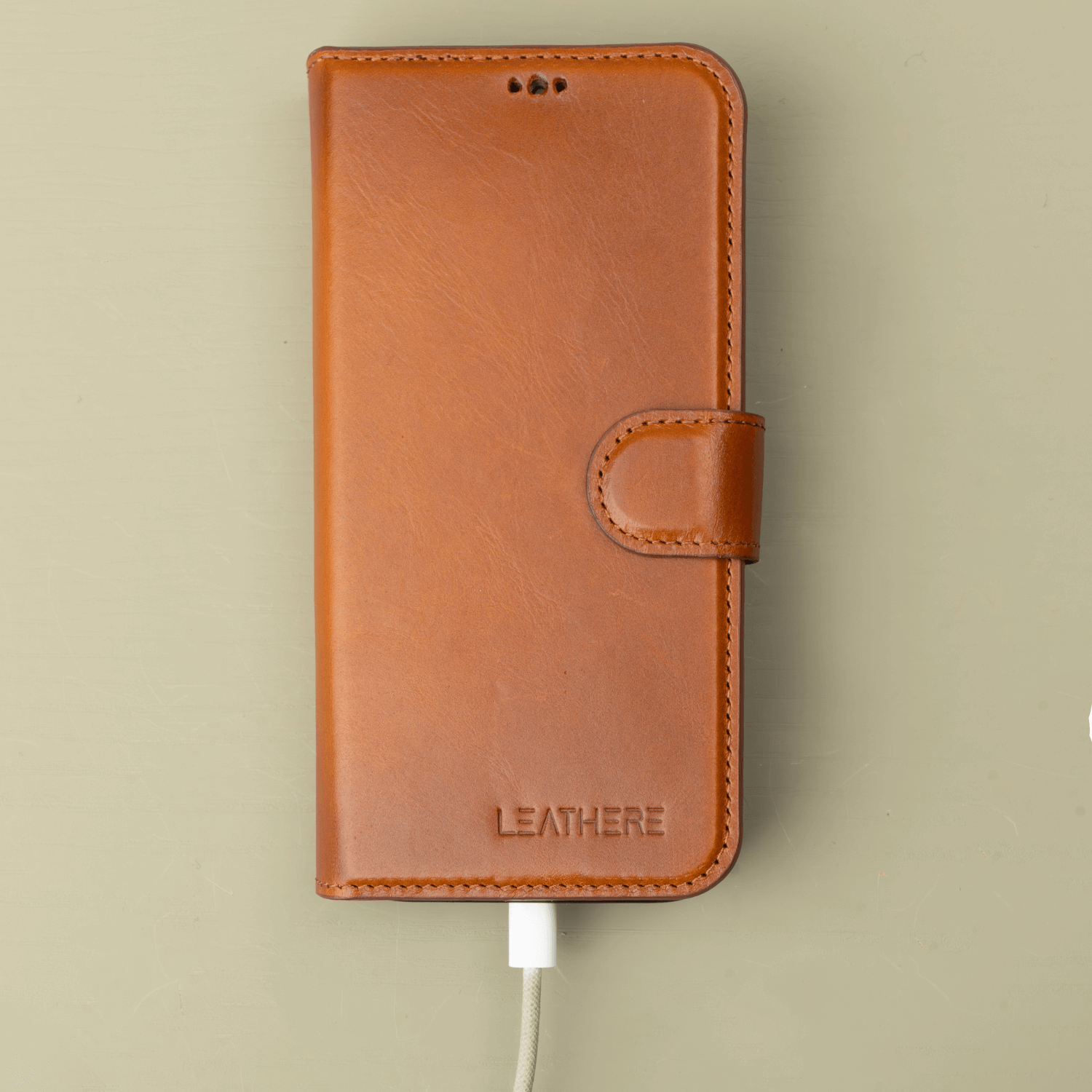 iPhone 14 Series Rustic Brown Leather Wallet Case - New York