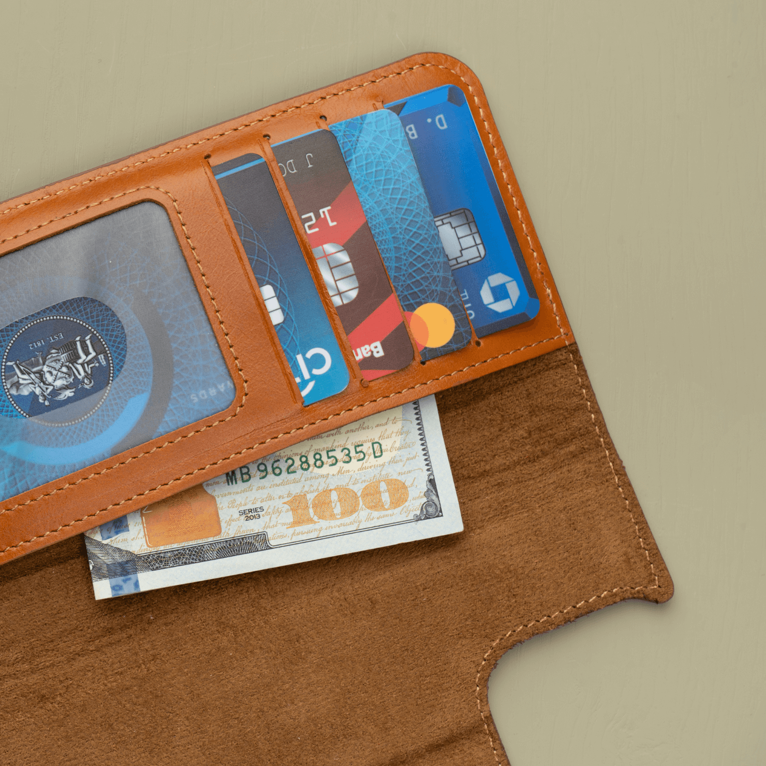 iPhone 13 Series Rustic Brown Leather Wallet Case - New York