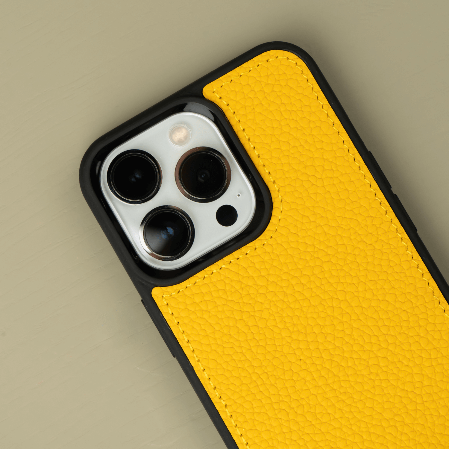 Yellow Leather iPhone 15 Series Snap-On Case - LEATHERE
