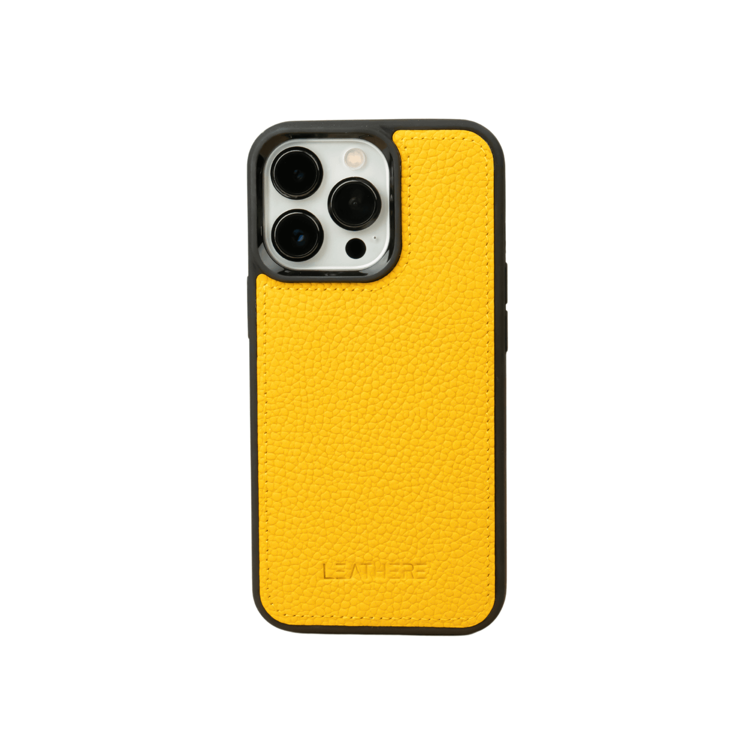 Yellow Leather iPhone 15 Series Snap-On Case - LEATHERE