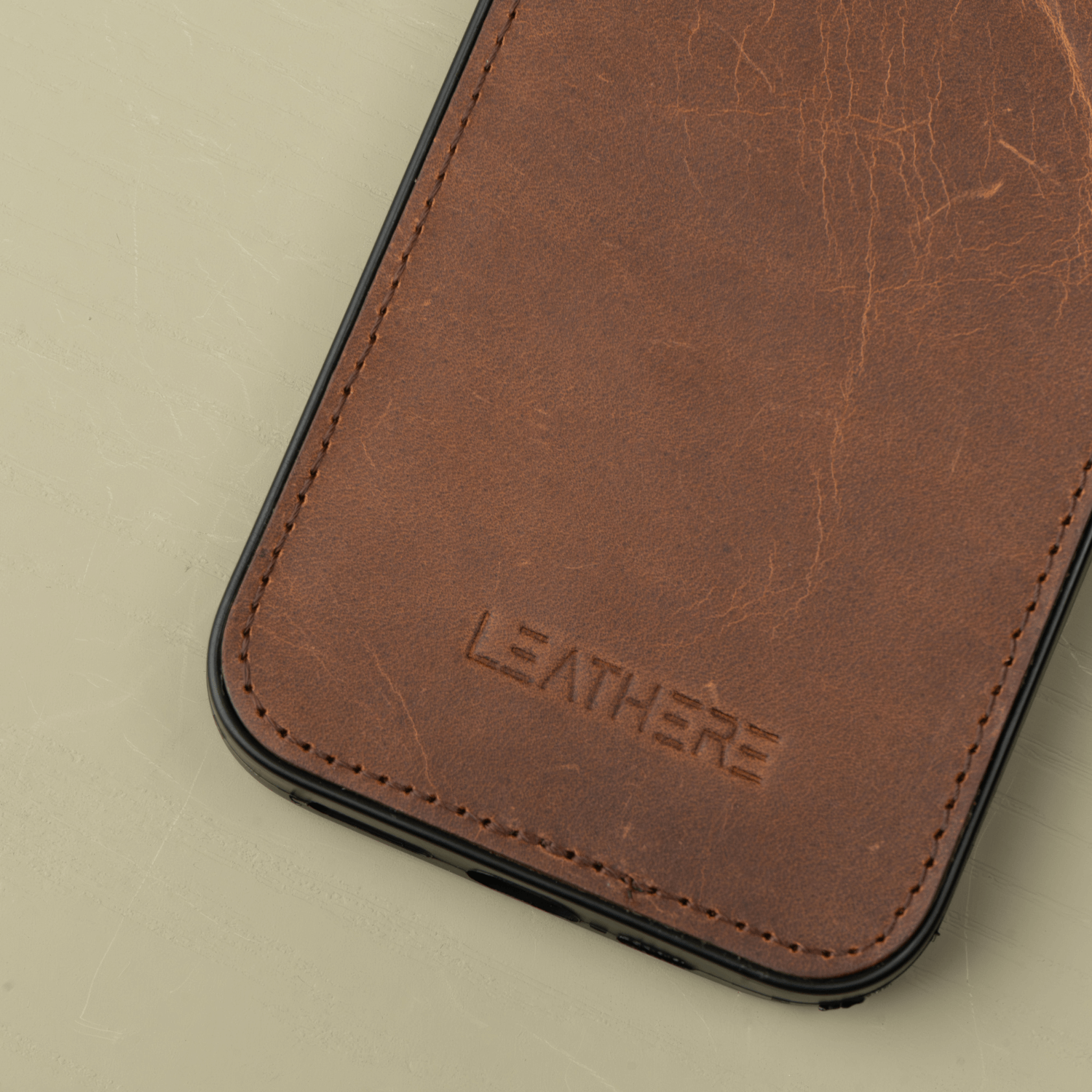 iPhone 14 Series Dark Brown Leather Case - Austin