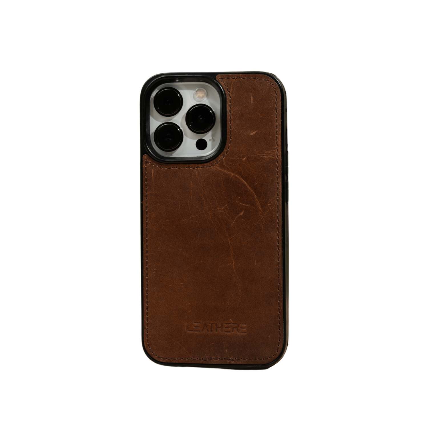 iPhone 15 Series Dark Brown Leather Case - Austin