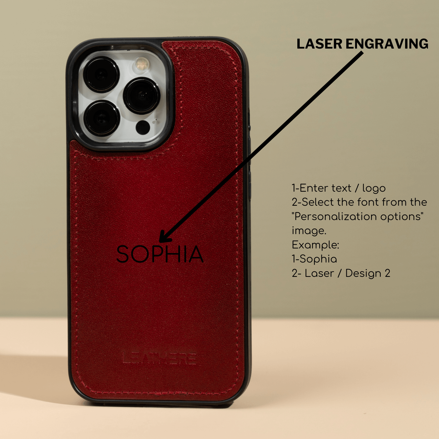 Red Leather iPhone 16 Series Snap-On Case - LEATHERE