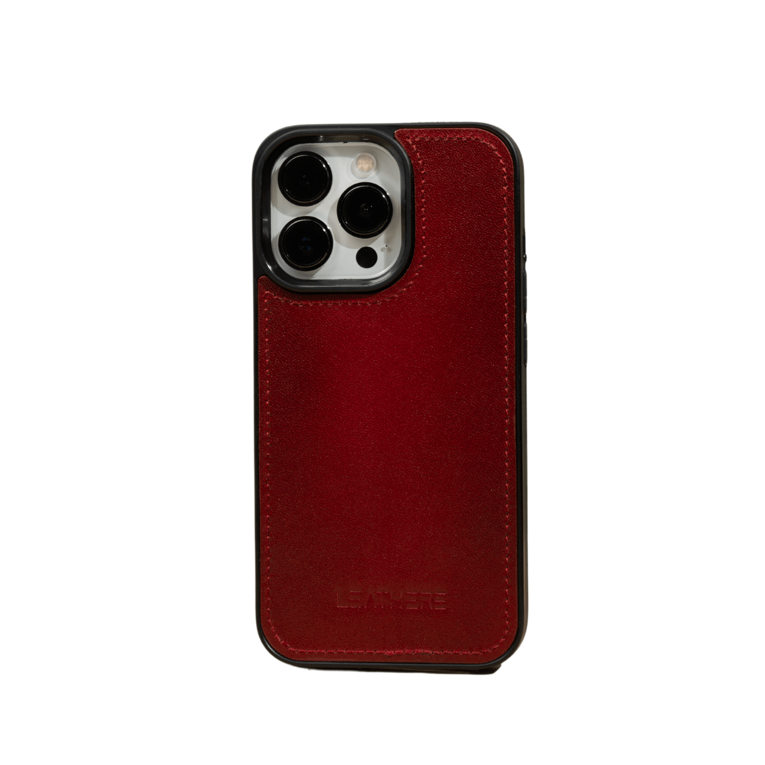 Red Leather iPhone 16 Series Snap-On Case - LEATHERE