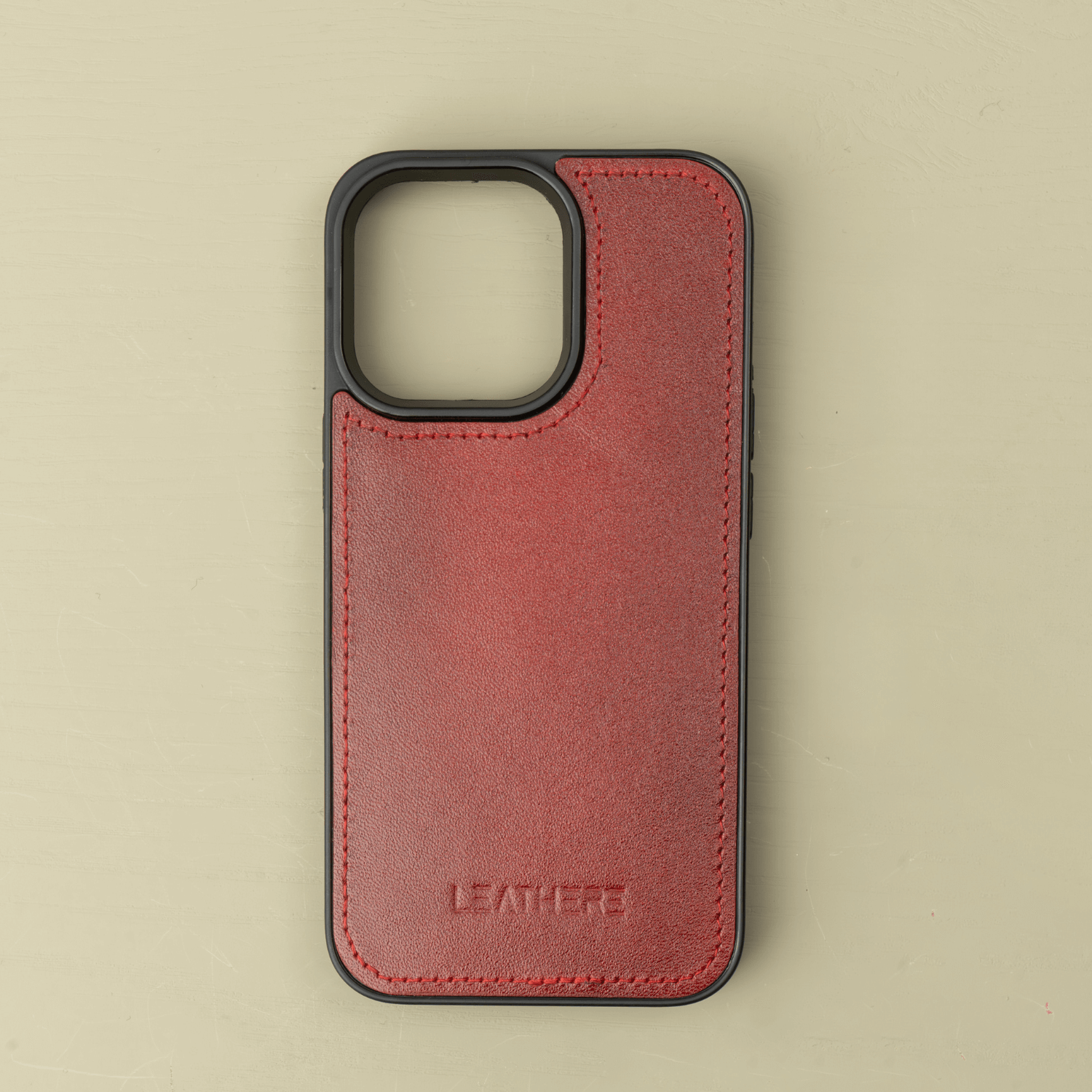 Red Leather iPhone 16 Series Snap-On Case - LEATHERE