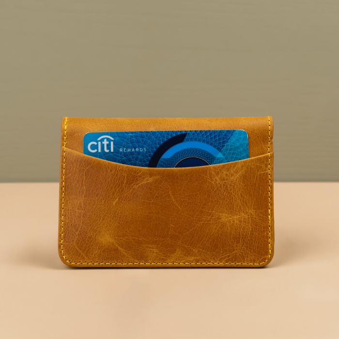 Luxury Genuine Leather Wallet - Mustard Yellow