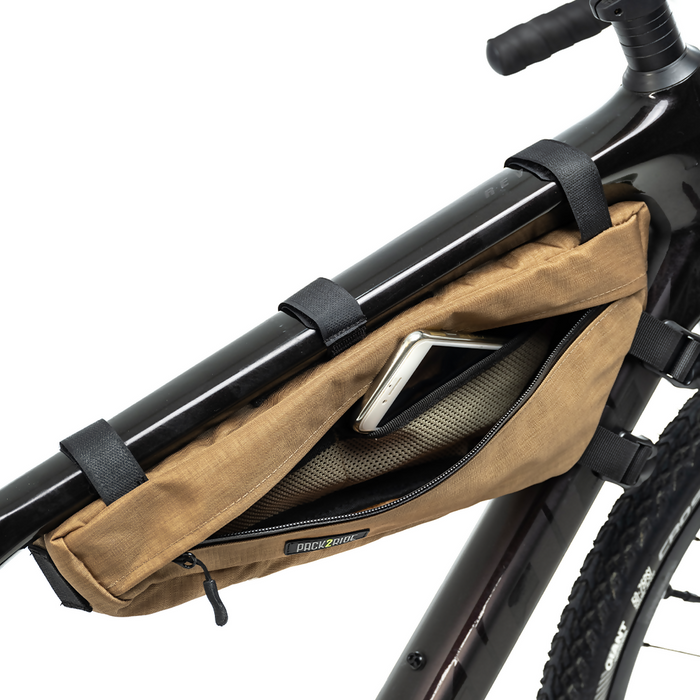 PACK2RIDE Mira Bike Frame Bag - Water Resistant, Durable Cordura Fabric & Bicycle Equipment Bag - Biking Storage, Bikepacking Pouch, Road, Gravel Bag for Cycling Adventures