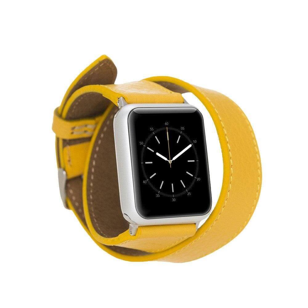 Yellow Leather Double Tour Apple Watch Band - LEATHERE