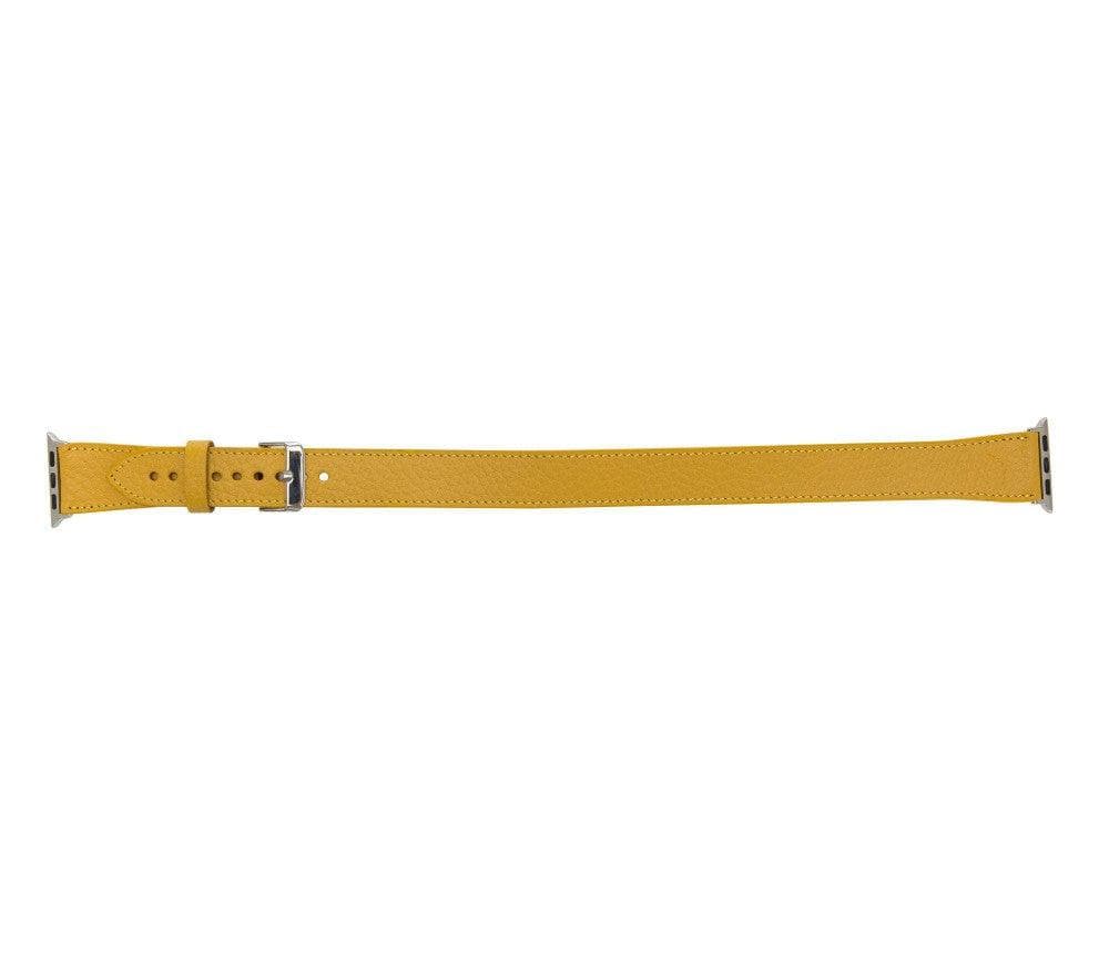 Yellow Leather Double Tour Apple Watch Band - LEATHERE