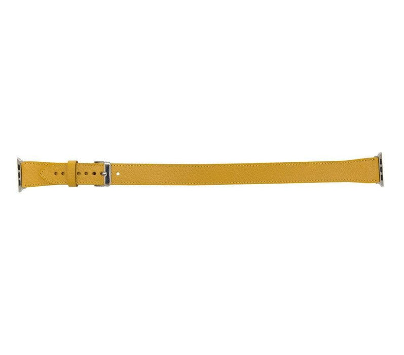 Yellow Leather Double Tour Apple Watch Band - LEATHERE