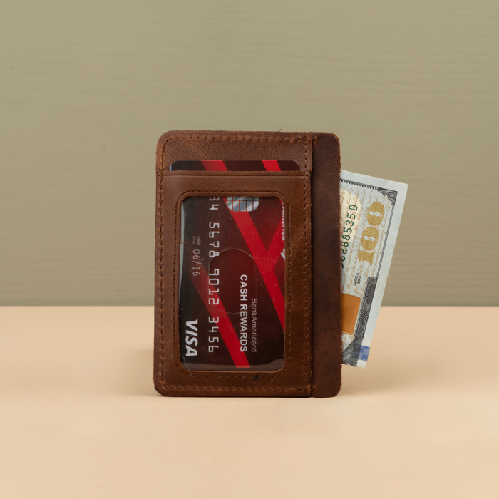 Leather Wallet Functional - Brown