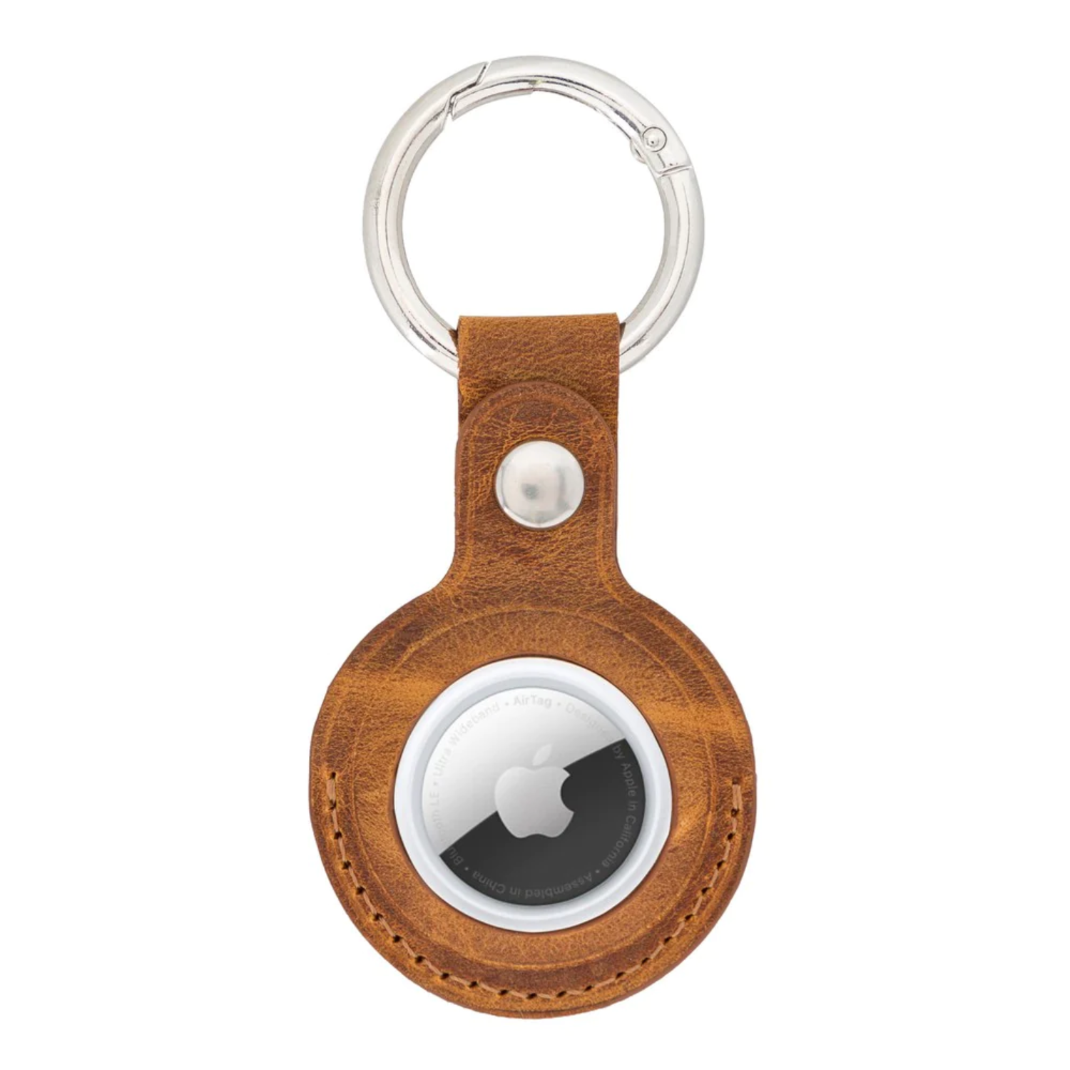 Leather Apple AirTag Keychain Holder - LEATHERE