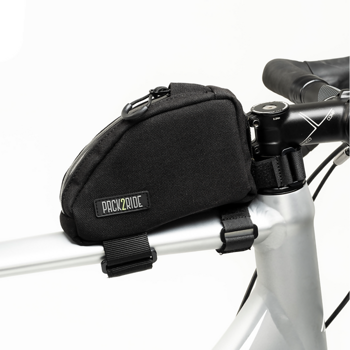 PACK2RIDE Toprock Frame Bag - Water Resistant, Durable Cordura Fabric & Bicycle Daily Essentials Holder - Top Tube, Frame Storage, Bikepacking for Road, Gravel Cycling