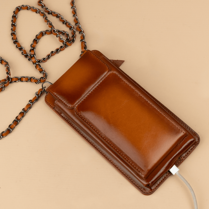 Rustic BrownLeather iPhone Case with Integrated Wallet