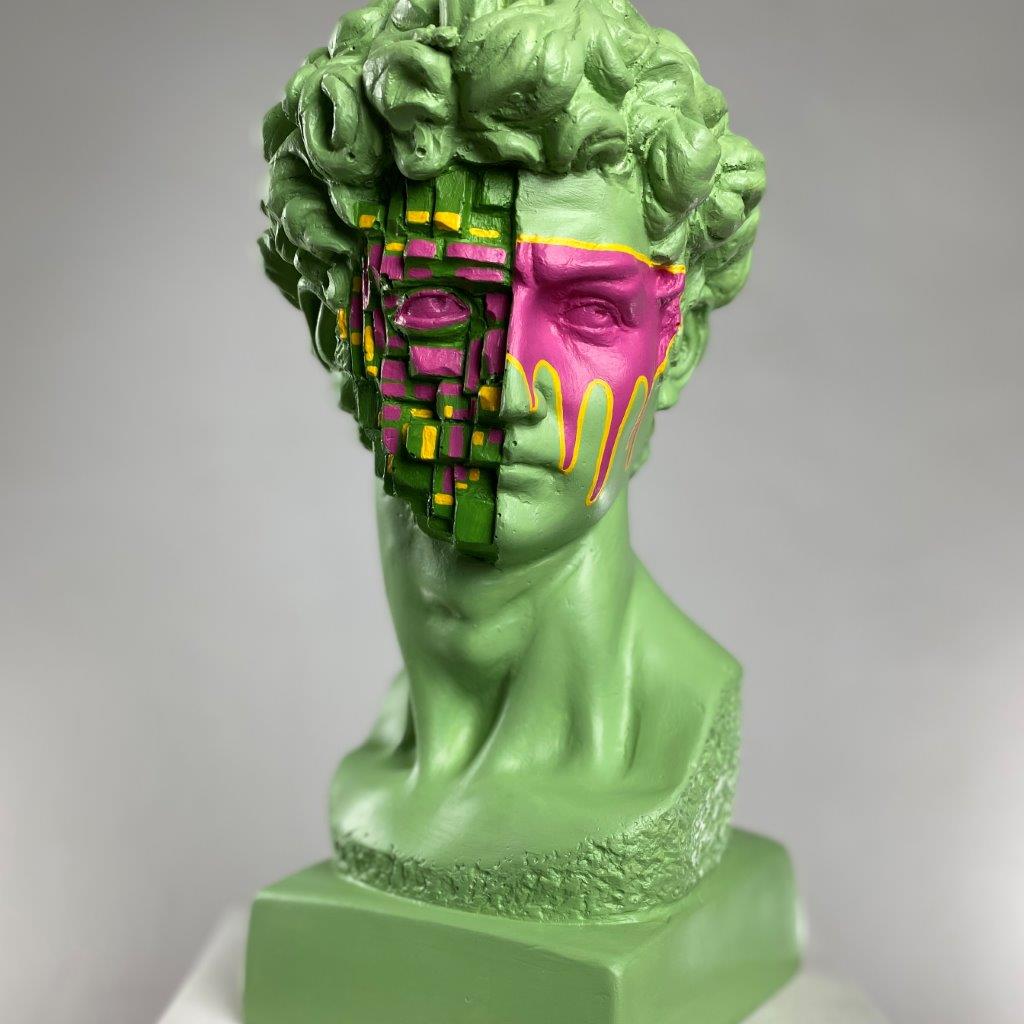 David 'Pinxel' Pop Art Sculpture, Modern Home Decor - wboxgo.com