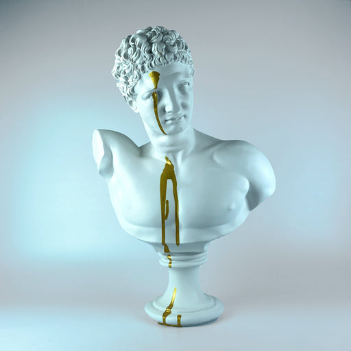 Hermes 'Gold Rain' Pop Art Sculpture, Modern Home Decor, Large Sculpture - wboxgo.com