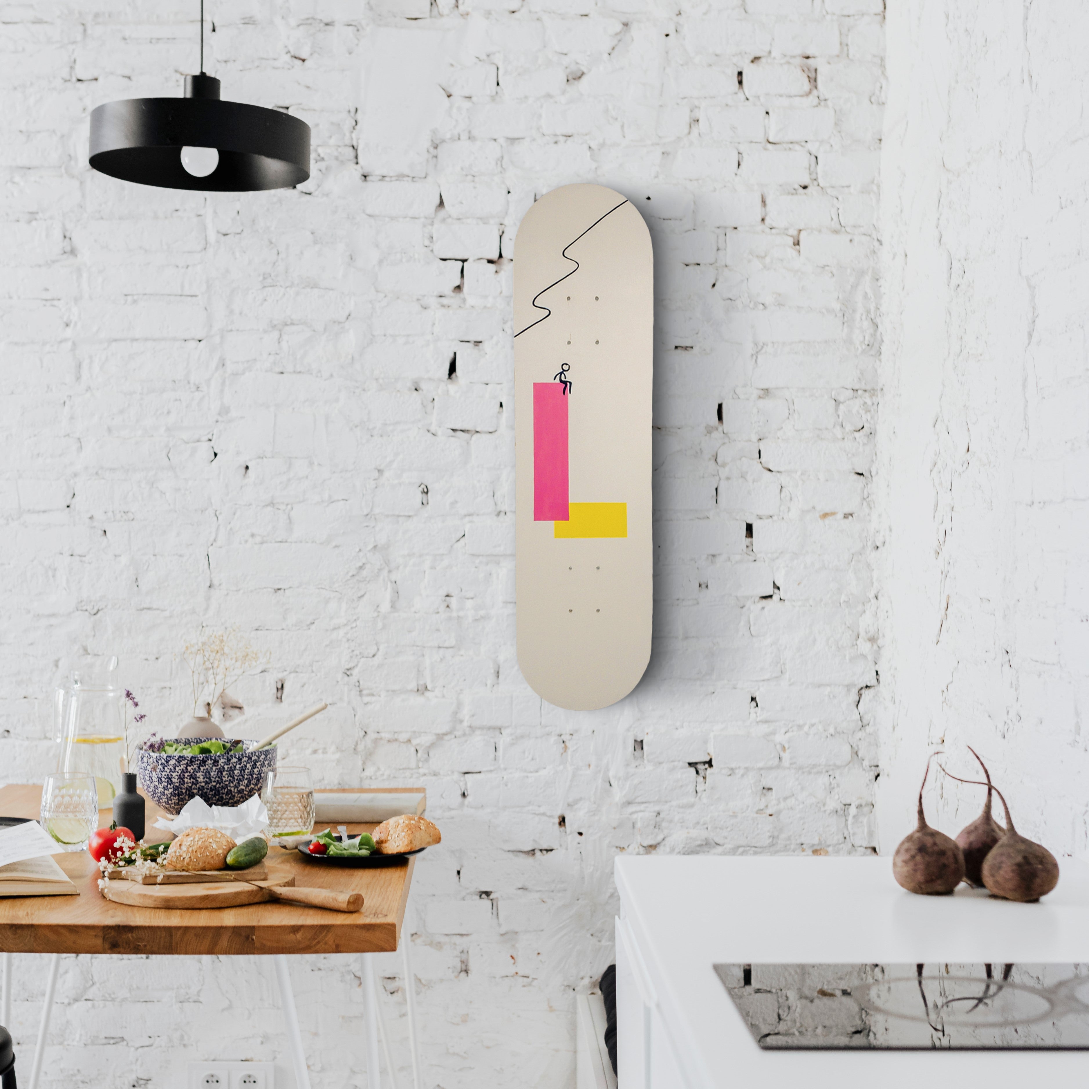 Skateboard Wall Art Set, "City Lights" Hand-Painted Wall Decor Set of 3 - wboxgo.com