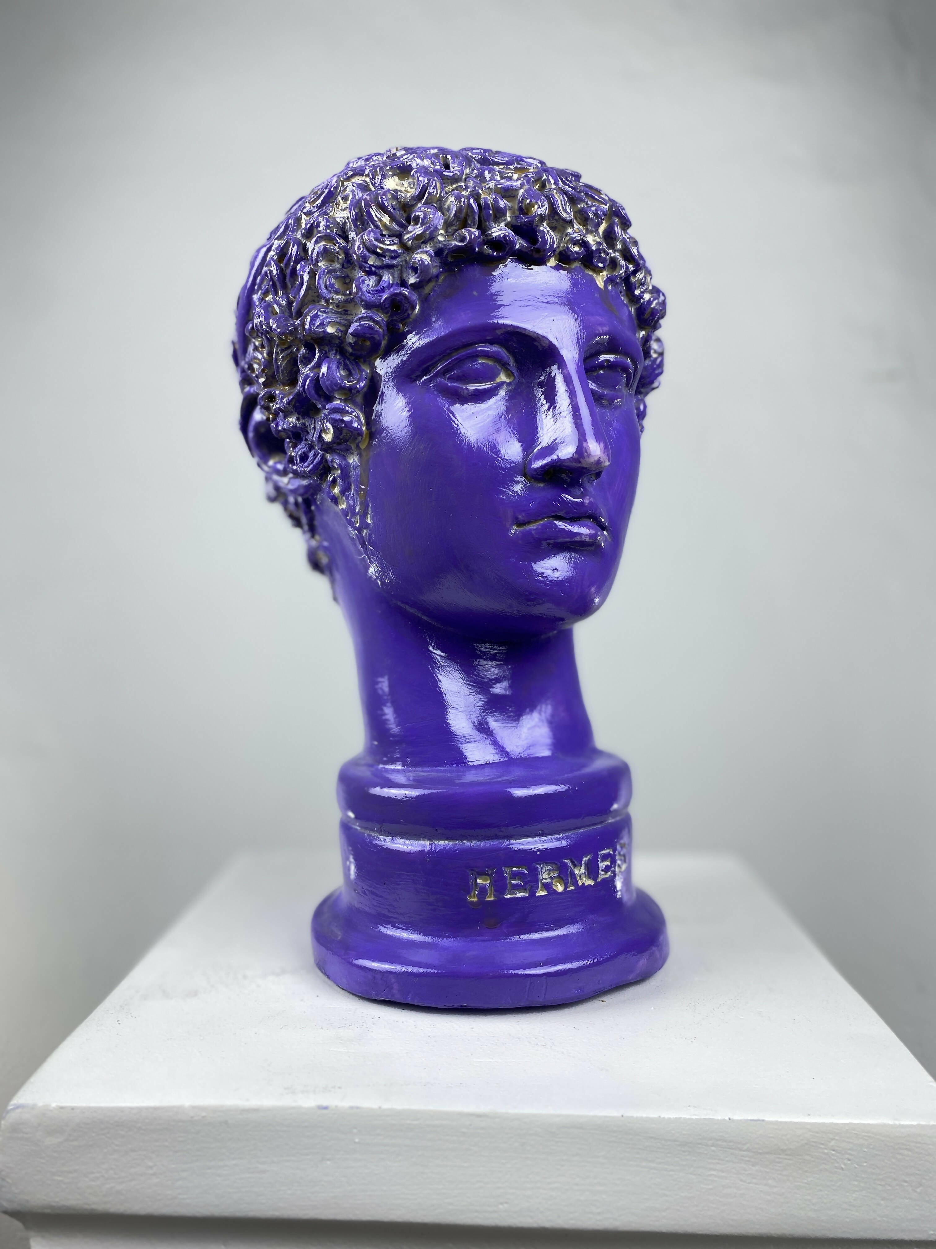 Hermes 'Purple Pearl' Pop Art Sculpture, Modern Home Decor - wboxgo.com