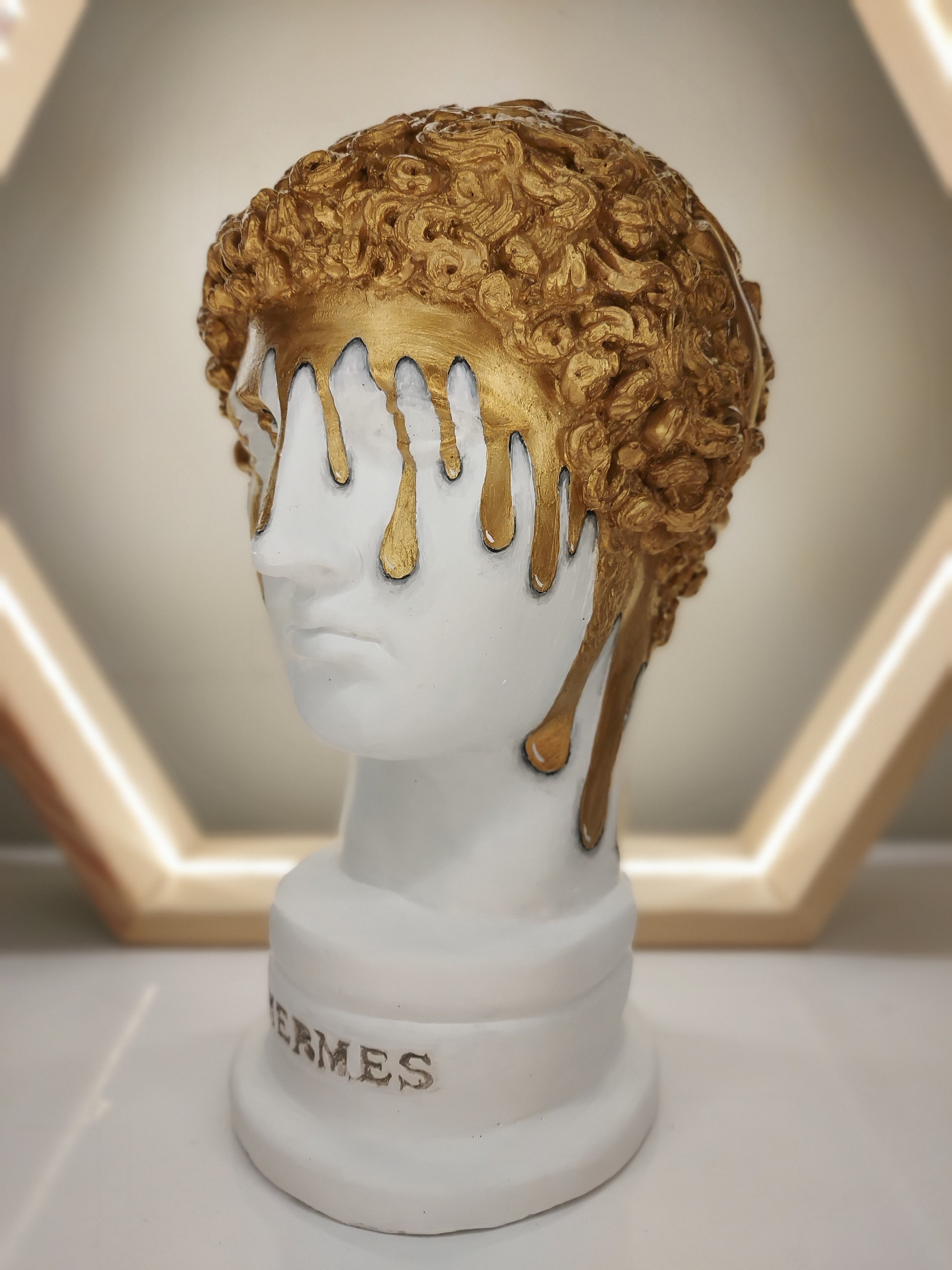 Hermes 'Melting Gold' Pop Art Sculpture, Modern Home Decor - wboxgo.com