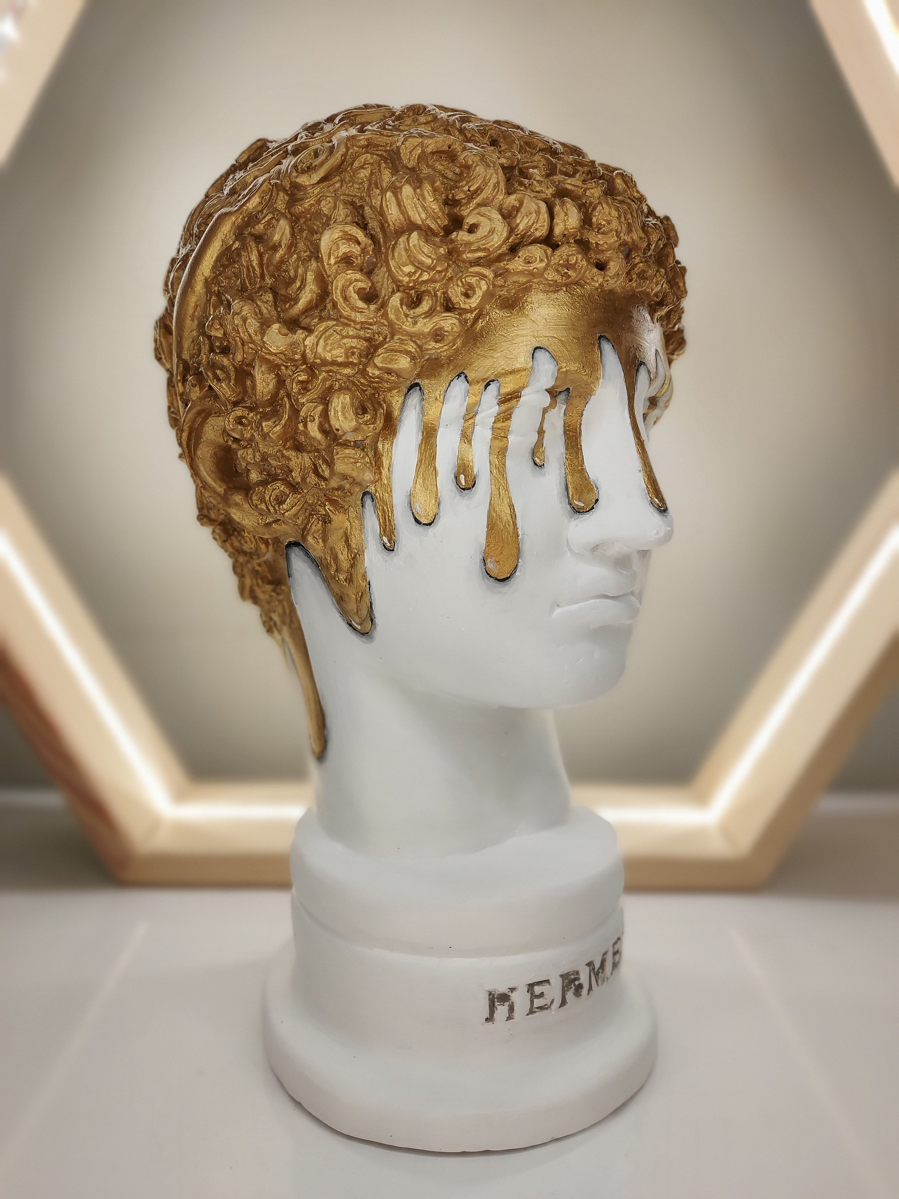 Hermes 'Melting Gold' Pop Art Sculpture, Modern Home Decor - wboxgo.com