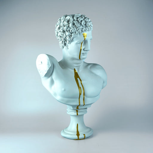 Hermes 'Gold Rain' Pop Art Sculpture, Modern Home Decor, Large Sculpture - wboxgo.com