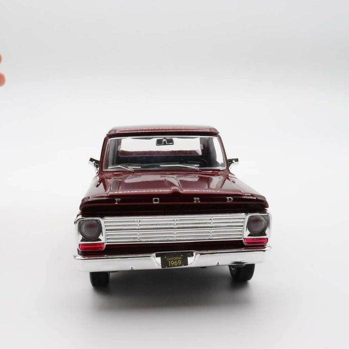 1969 Ford F-100 Pickup Model Car|Scale 1/24 Diecast Car|Vintage Model Red Car for Collectors|Classic Metal Collection Car Gift for Grandad